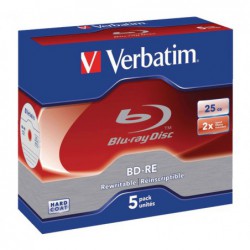 PACK 5U BD-RE BLU-RAY VERBATIM 2X 25GB SINGLE LAYER