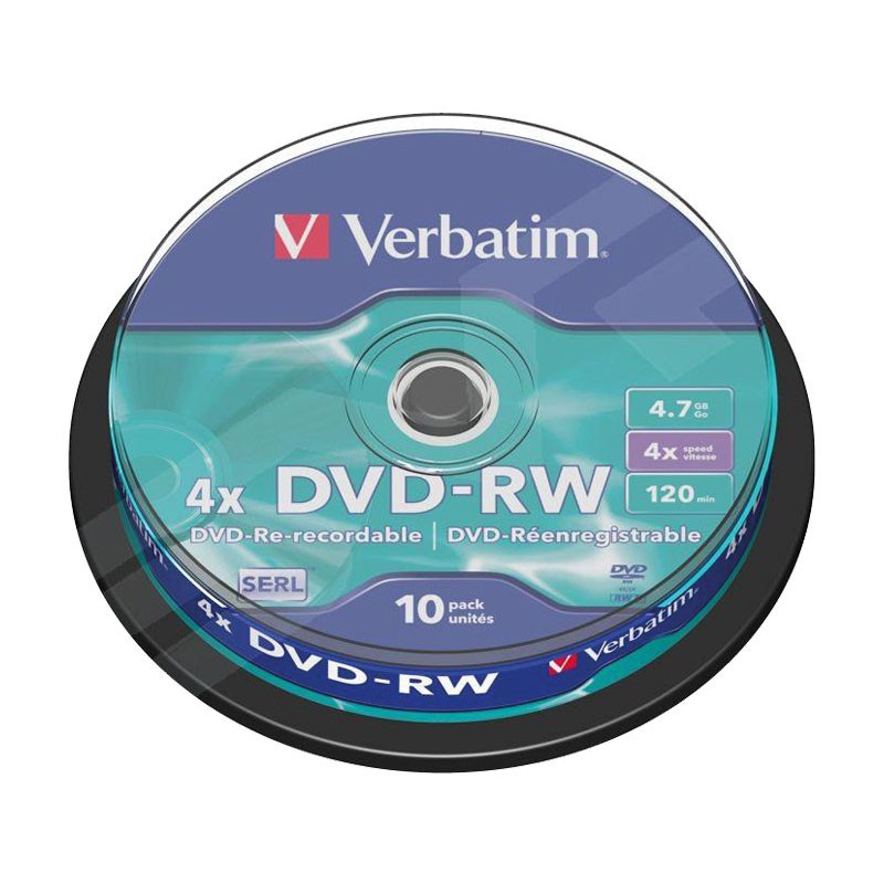 BOBINA 10 DVD-RW  VERBATIM 4X 4.7GB ADVANCED SPINDLE