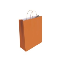 BOLSA DE PAPEL NARANJA BISMARK L 32X14X40CM