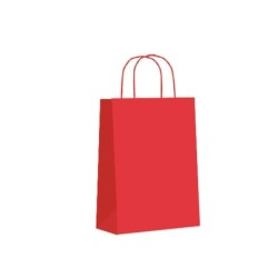 BOLSAS PAPEL ASA RETORCIDA XS 18X8X24CM ROJO PACK 25