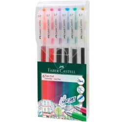 BOLÍGRAFO FABER-CASTELL ROLLER FAST GEL GRIP SURTIDO ESTUCHE 6 UDS 640908