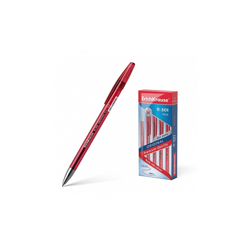 BOLÍGRAFO GEL ROJO ERICHKRAUSE R-301 ORIGINAL 42722