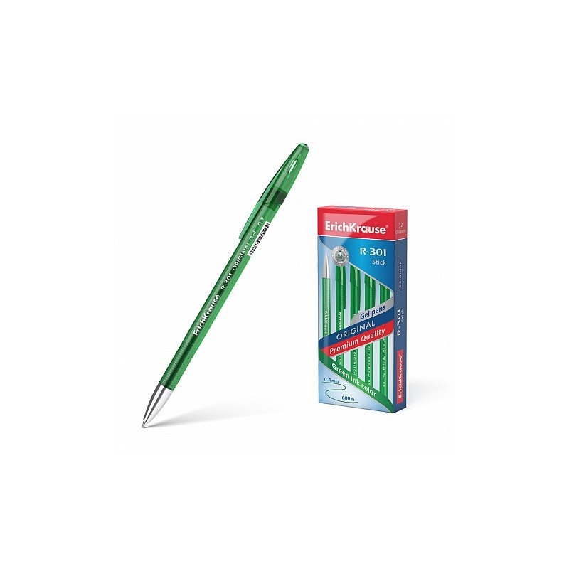 BOLÍGRAFO GEL VERDE R-301 ORIGINAL ERICHKRAUSE