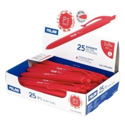 BOLÍGRAFO P1 TOUCH ROJO MILAN EXPOSITOR 25