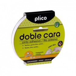 CINTA ADHESIVA PLICO DOBLE CARA 9mm x 20m