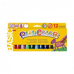 CAJA 12 TÉMPERAS PLAYCOLOR SÓLIDAS 10gr SURTIDAS