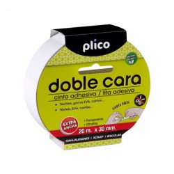 CINTA ADHESIVA PLICO DOBLE CARA 30mm x 20m