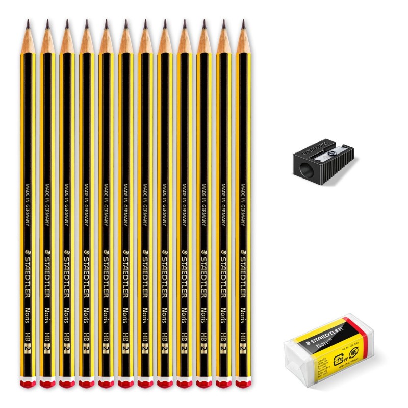 CAJA 12 LÁPICES DE GRAFITO STAEDTLER NORIS 120 2HB