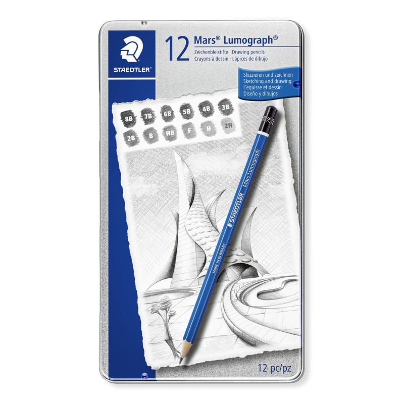 ESTUCHE 12 LÁPICES STAEDTLER MARS LUMOGRAPH SURTIDOS