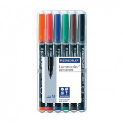 ESTUCHE 6 ROTULADORES STAEDTLER LUMOCOLOR PERMANENTE 317 1mm