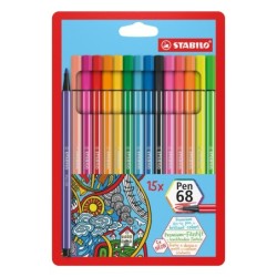 ESTUCHE 15 ROTULADORES STABILO PEN 68 LIKE-YOU