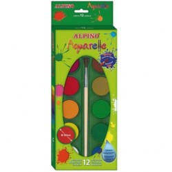 ACUARELAS ALPINO ESTUCHE 12 COLORES CON PINCEL