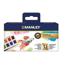 ACUARELAS MANLEY ESTUCHE 12 COLORES