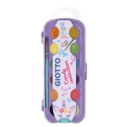 ESTUCHE 12 ACUARELAS CANDY COLLECTION 30MM CON PINCEL GIOTTO
