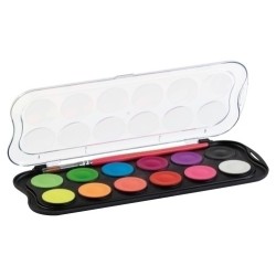 ESTUCHE 12 ACUARELAS FLUO 30MM CON PINCEL GIOTTO