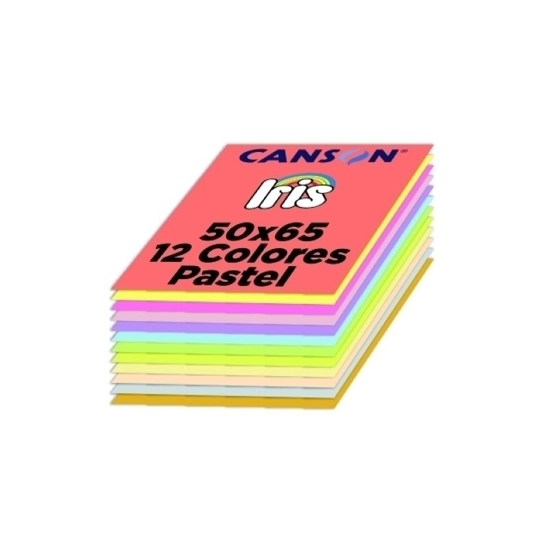 CARTULINA IRIS 50X65 CM 185G PACK 120 COLORES PASTEL CANSON