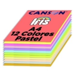 CARTULINA IRIS A4 185G PACK 120 COLORES PASTEL CANSON