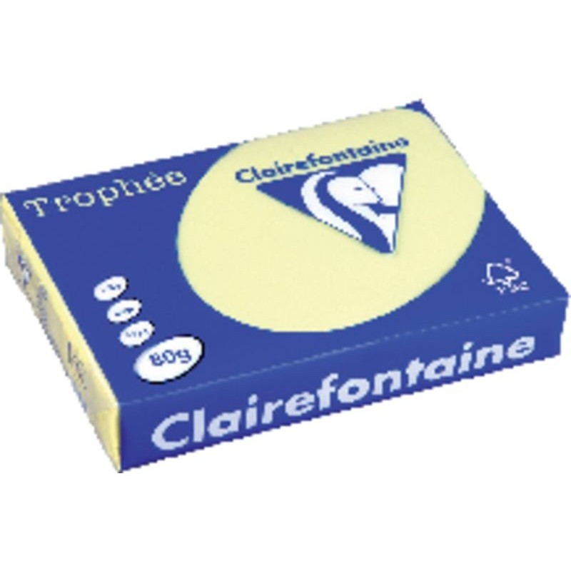 PAPEL COLOR SUAVE A3 80G AMARILLO PACK 500 CLAIREFONTAINE