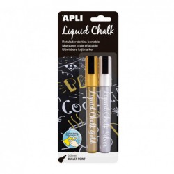 BLÍSTER 2 ROTULADORE APLI LIQUID CHALK PUNTA CÓNICA