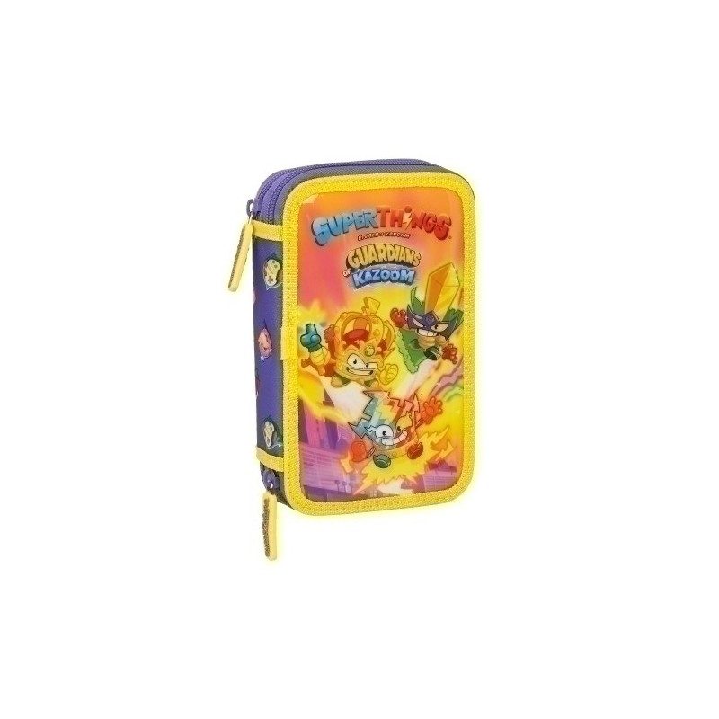 PLUMIER DOBLE 28 PIEZAS SUPERTHINGS SAFTA