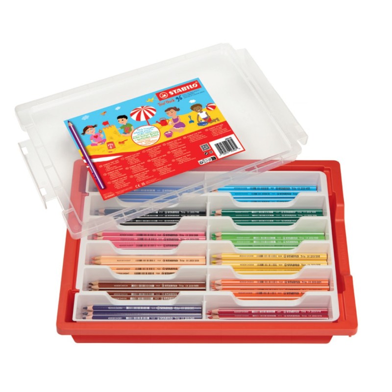 CAJA 96 LÁPICES DE COLORES STABILO TRIO THICK