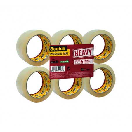 PACK 6 ROLLOS CINTA EMBALAR SCOTCH 371 50mmx66m