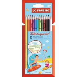 ESTUCHE 12 LÁPICES ACUARELABLES STABILO AQUACOLOR
