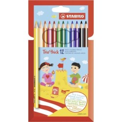 ESTUCHE 12 LÁPICES DE COLORES STABILO TRIO THICK