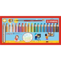 ESTUCHE 18 LÁPICES DE COLORES STABILO WOODY 3 EN 1
