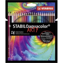 ESTUCHE 24 LÁPICES ACUARELABLES STABILO AQUACOLOR ARTY
