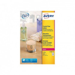 CAJA 25h ETIQUETAS AVERY GLOSSY INVISIBLE 45,7 x 25,4mm