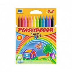 ESTUCHE 12 CERAS BIC KIDS PLASTIDECOR