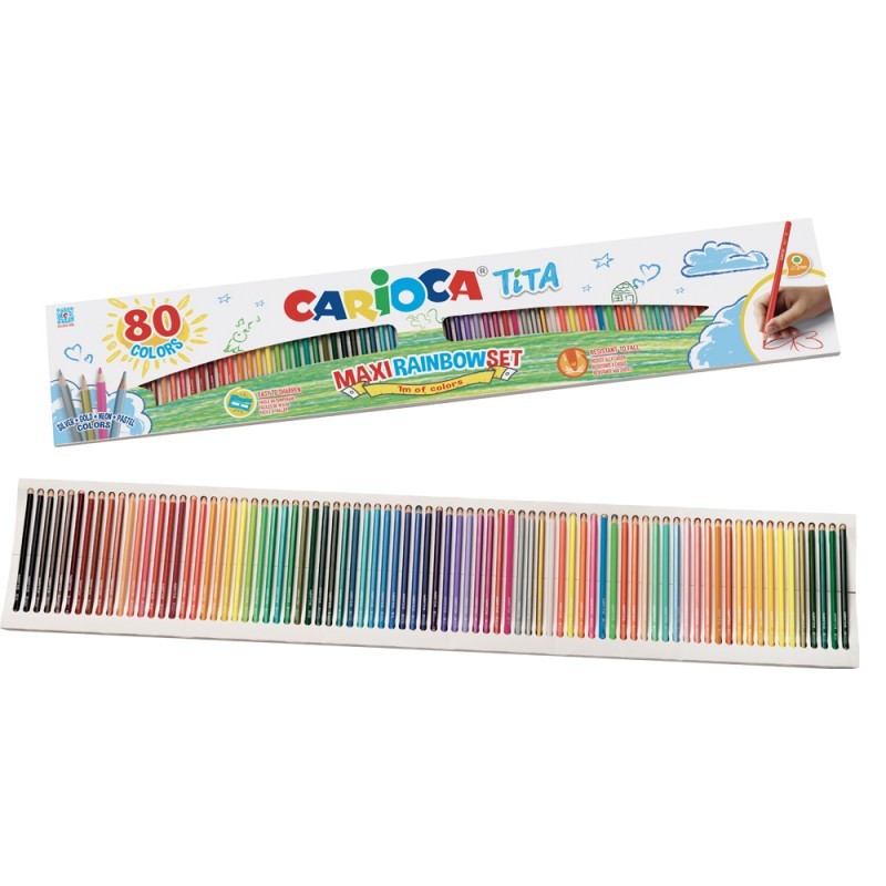 ESTUCHE 80 LÁPICES DE COLORES CARIOCA SURTIDOS