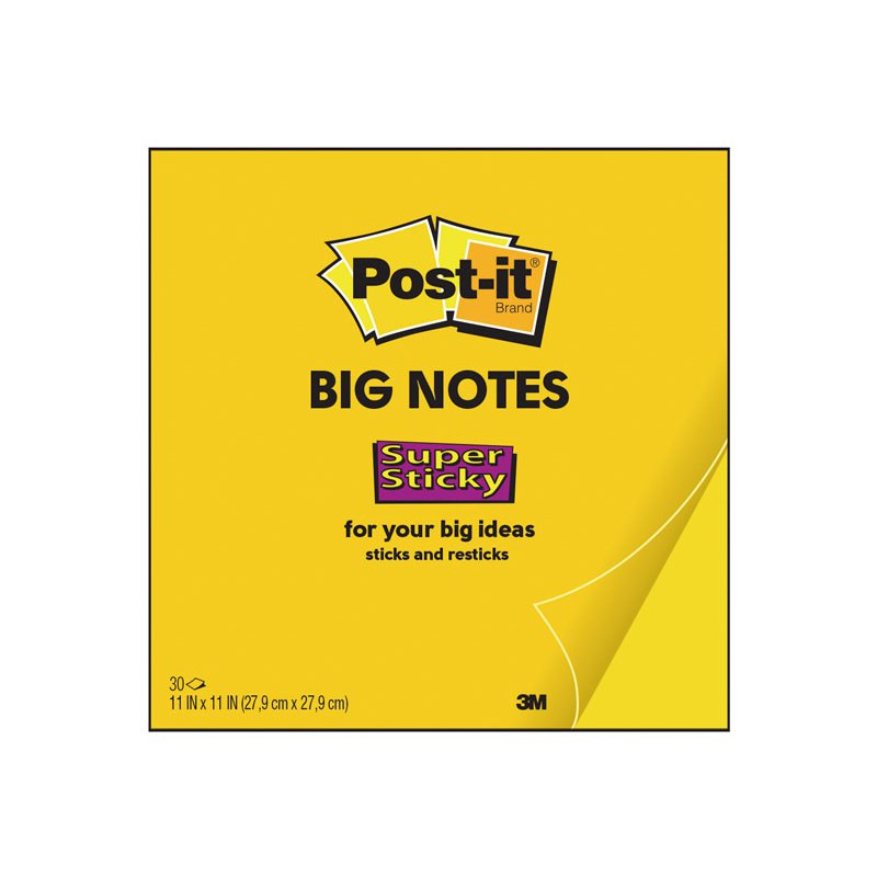 NOTAS EXTRA GRANDES POST-IT SUPER STICKY 27.9x27.9