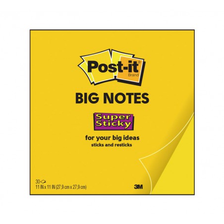 NOTAS EXTRA GRANDES POST-IT SUPER STICKY 27.9x27.9