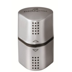 SACAPUNTAS FABER-CASTELL GRIP 2001 TRIPLE PLATEADO