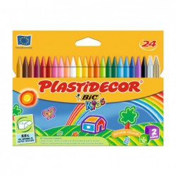 ESTUCHE 24 CERAS BIC KIDS PLASTIDECOR