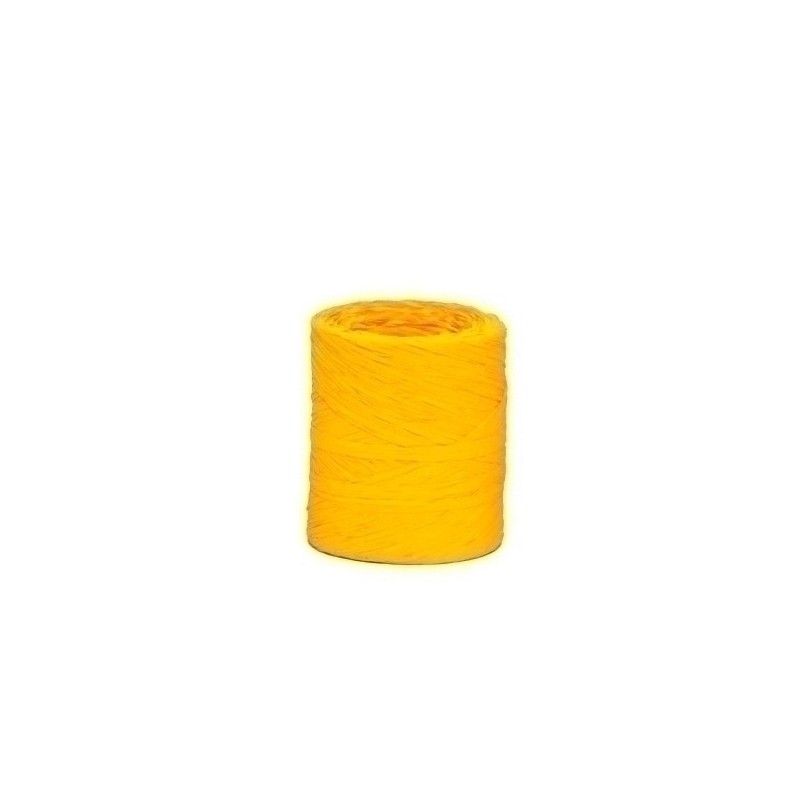 CINTA REGALO RAFIA 4MM AMARILLO 200M