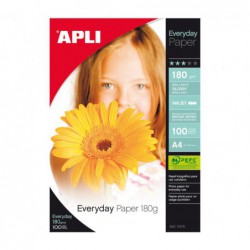 PAQUETE 100h PAPEL APLI EVERYDAY A4 180gr