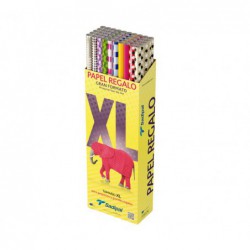 EXPOSITOR 50 ROLLOS PAPEL REGALO DISEÑO XL SADIPAL 1x2m