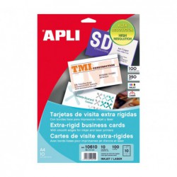 PAQUETE 100h TARJETAS DE VISITAS APLI 250gr EXTRA RÍGIDO