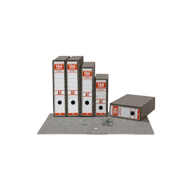 ARCHIVADOR CLÁSICO ¼N 65 MM GRIS UNISYSTEM