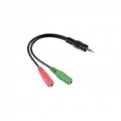 CABLE ADAPTADOR HAMA JACK MACHO A 2 JACK HEMBRA 3,5mm