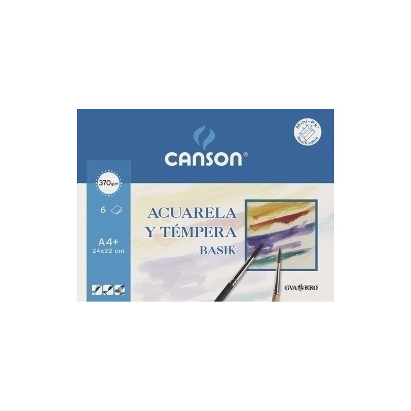 LÁMINA ACUARELA BASIK A4 PACK 6 CANSON