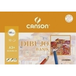 LÁMINA DIBUJO CANSON BASIK A3+ LISA PACK 10 UNIDADES