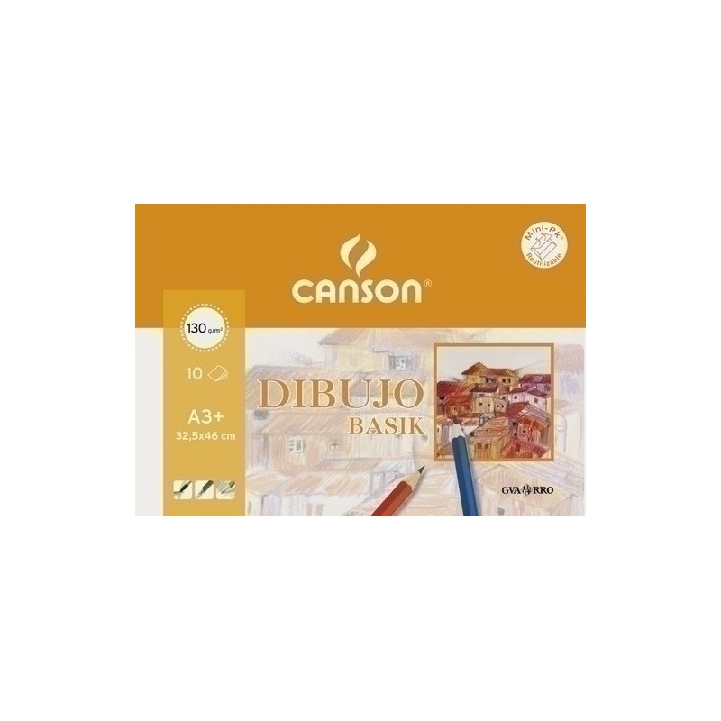 LÁMINA DIBUJO CANSON BASIK A3+ LISA PACK 10 UNIDADES