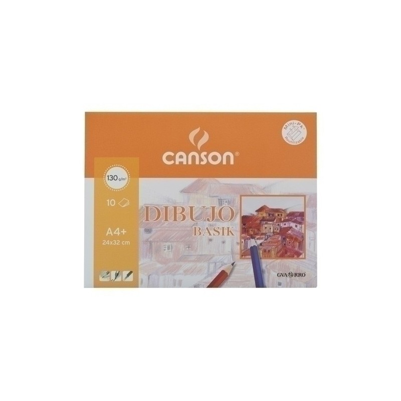 LÁMINA DIBUJO CANSON BASIK A4+ LISA PACK 10 UNIDADES