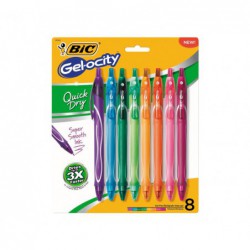 BLÍSTER 8 ROLLERS BIC GELOCITY QUICK DRY