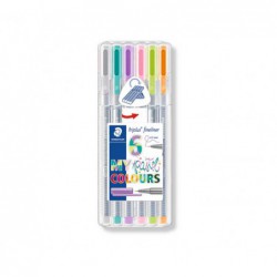 ESTUCHE 6 ROTULADORES STAEDTLER TRIPLUS FINELINER 334 PASTEL