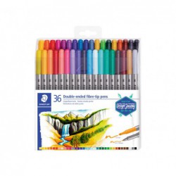 ESTUCHE 36 ROTULADORES STAEDTLER DOBLE PUNTA 3200